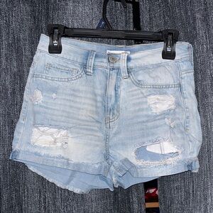 SO Light Blue Distressed Denim Jean Shorts